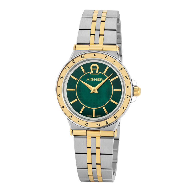 

Aigner Analog Watch for Women with Stainless Steel Band, M A141208, Multicolour-Green