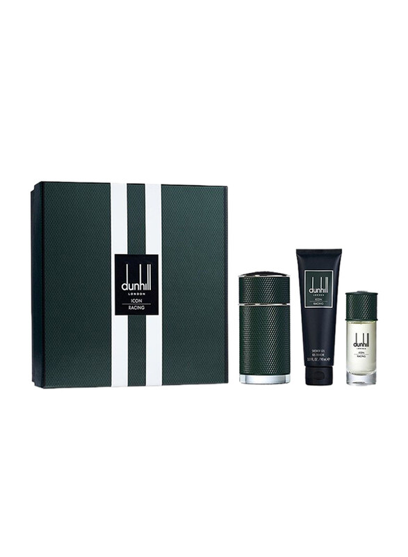 

Dunhill 3-Piece Icon Racing Gift Set for Men, 100ml EDP Perfume, 30ml EDP Perfume, 90ml Body Wash