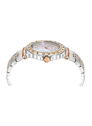 Aigner Fashion Analog Watch for Women with Stainless Steel Band, Water Resistant, A141210, Grey-Silver/Rose Gold
