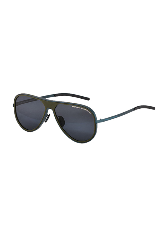 Porsche Design Full Rim Pilot Dark Blue Sunglasses for Men, Mirrored Grey Lens, P8684 C, 62/13