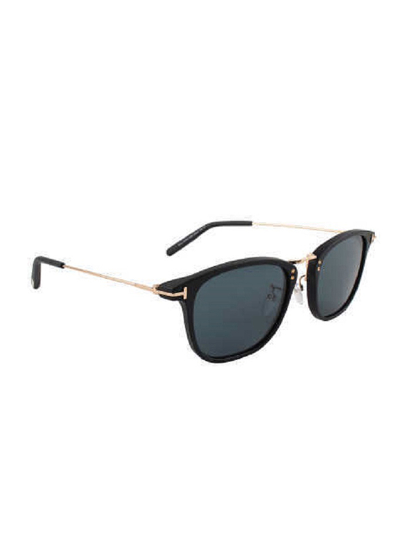 Tom Ford Full Rim Rectangular Black Sunglasses for Men, Black Lens, TF672 02N, 53/21