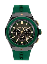 Cerruti 1881 Analog Watch for Men with Silicone Band, Water Resistant, CIWGQ0006804, Green-Olive