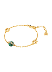 Aigner Brass Fiorella Chain Bracelet for Women, ARJLB0003102, Green/Gold