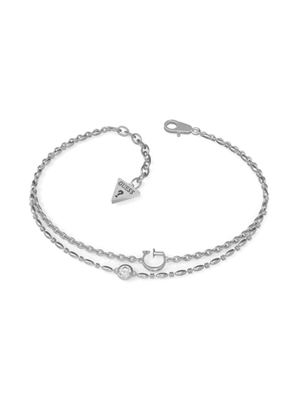 

Guess Stainless Steel Chain Bracelet for Women, Crystal, Ubb79029-S, Silver
