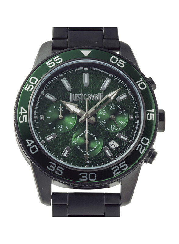 

Just Cavalli Analog Watch for Men with Stainless Steel Band, Chronograph, JC1G243M0075, Black-Green