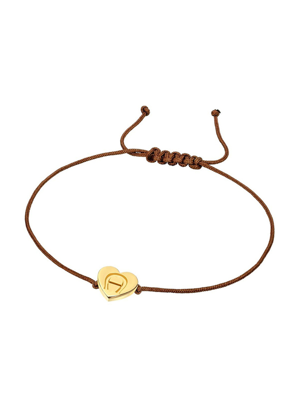 Aigner Gold Plated Serafina String Bracelet Unisex, ARJLB0007108, Brown