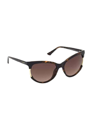 Guess Full Rim Cat Eye Dark Brown Sunglasses for Women, Brown Lens, GU7725 52F, 57/17