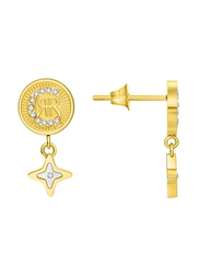 Cerruti 1881 Stainless Steel Sole Luna Drop Earring for Women, CIJLE0005202, Gold