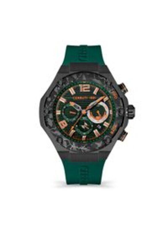 

Cerruti 1881 Analog Watch for Men with Silicone Band, Water Resistant, CIWGQ2113801, Green