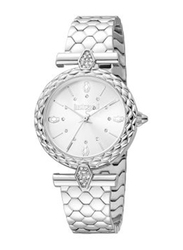 Just Cavalli Analog Watch for Women with Stainless Steel Band, Water Resistant, JC1L213M0045, Silver-Silver