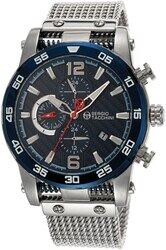 Sergio Tacchini Analog Watch for Men with Mesh Band, ST.1.10058-2, Silver-Blue