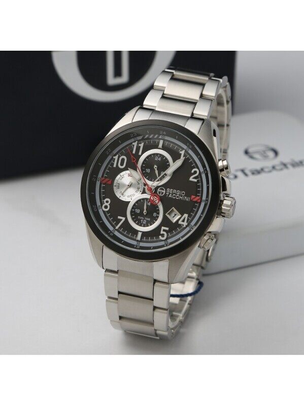 

Sergio Tacchini Analog Watch for Men with Stainless Steel Band, ST.1.10137-1, Silver-Black
