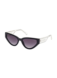 Guess Full-Rim Cat Eye Black Sunglasses Unisex, Grey Lens, Gu7819/s 01b, 56/18/140
