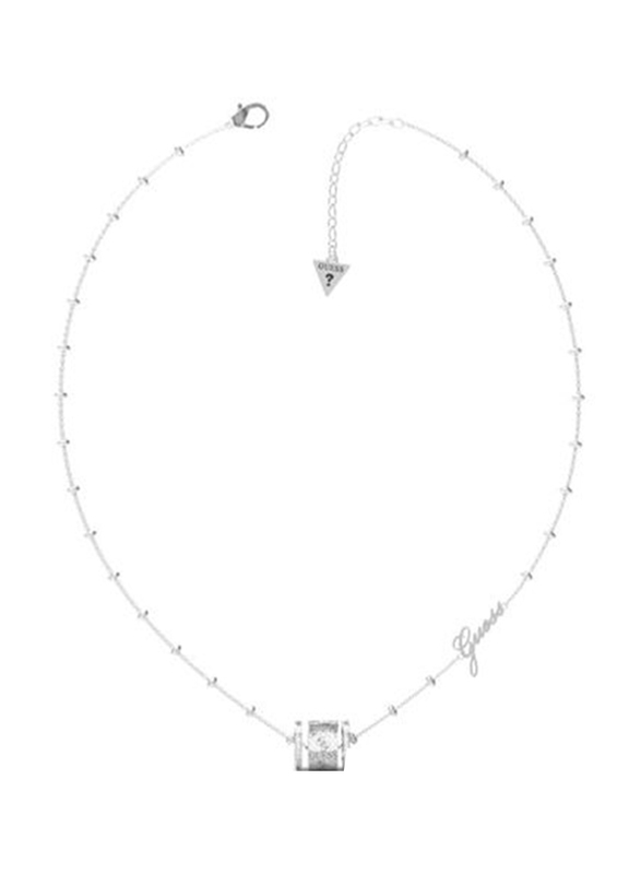 Guess Round Harmony Pendant Necklace for Women, Silver