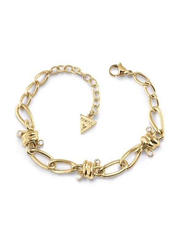 

Guess Stainless Steel Chain Bracelet for Women, Ubb29022-S, Gold