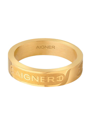 Aigner Fausta Fashion Ring for Women, ARJLF0005222, Size 56, Gold
