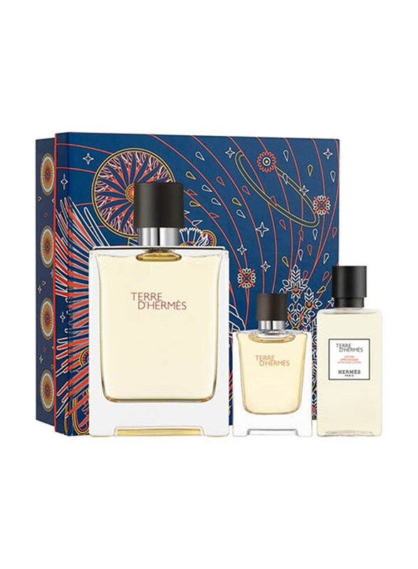 

Hermes 3-Piece Terre D'hermes Gift Set for Men, 100ml EDT Perfume, 12.5ml EDT Perfume, 40ml After Shower Lotion