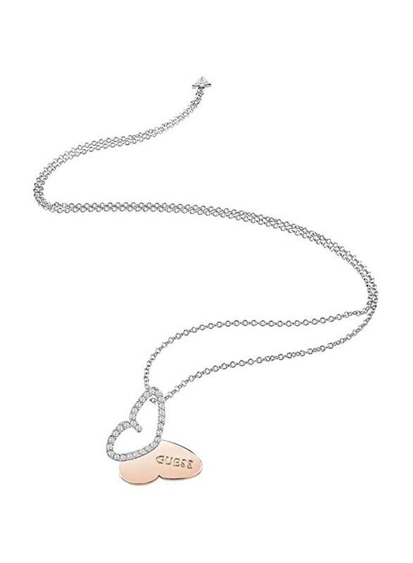 

Guess Butterfly Pendant Necklace for Women, Silver/Rose Gold