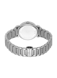 Roberto Cavalli Glam Analog Watch for Women with Stainless Steel Band, Water Resistant, RC5L039M0045, Silver-Blue