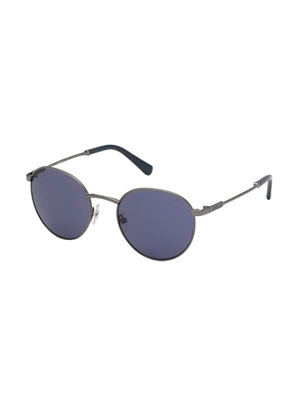 Guess Round Full Rim Grey Sunglasses Unisex, Blue Lens, GU00012 08V 52-20
