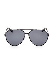 Guess Full-Rim Pilot Black Sunglasses For Unisex, Grey Lens, GU5209 02D, 61/12