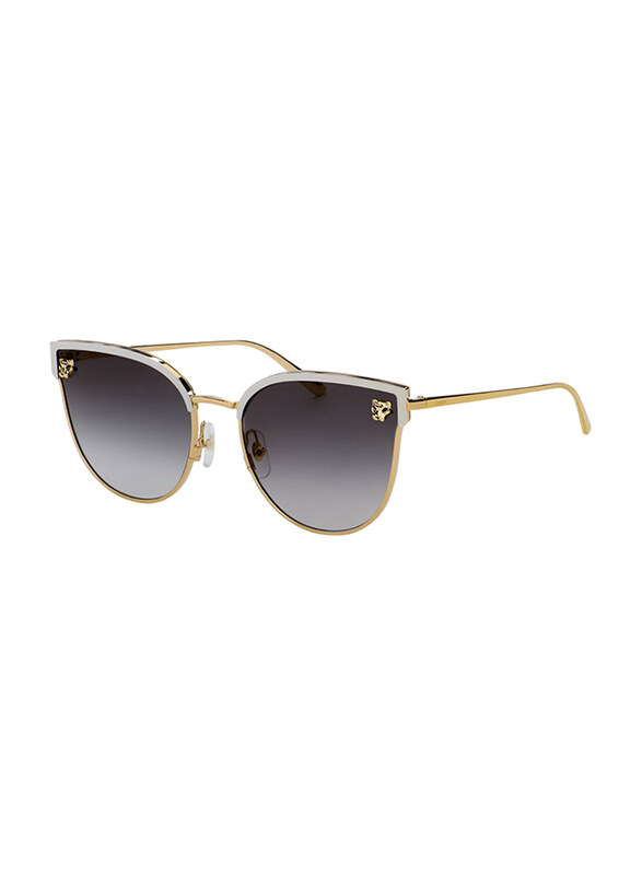 

Cartier Full-Rim Cat Eye Gold Shiny Sunglasses for Women, Grey Grad Lens, CT0198S-001, 59/19