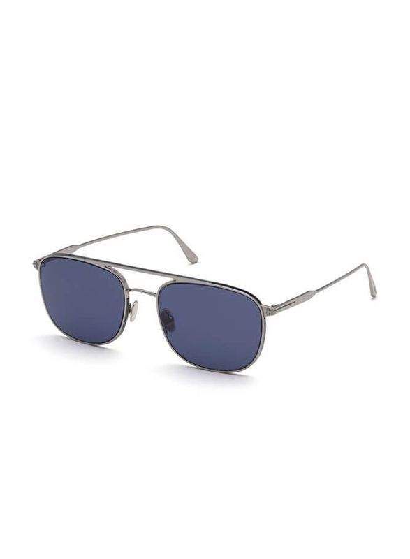 Tom Ford Full Rim Square Grey Sunglasses for Men, Blue Lens, TF827, 28E 56-20