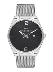 Sergio Tacchini Analog Watch for Men with Mesh Band, ST.1.10108-1, Silver-Black