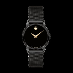 Movado Analog Watch for Women with Mesh Band, 607493, Black-Black