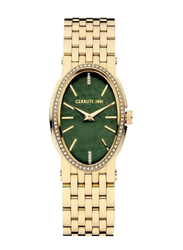 Cerruti 1881 Analog Watch for Women with Stainless Steel Band, Water Resistant, CIWLG0008804, Green-Gold