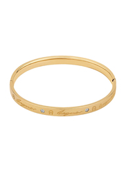 Aigner Gold Plated Fashion Bangle Unisex with Crystal, M AJ83117, Gold