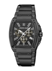 Roberto Cavalli Analog Watch for Men with Stainless Steel Band, Water Resistant and Chronograph, RV1G157M0061, Black