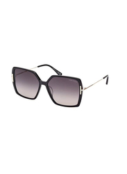Tom Ford Full-Rim Butterfly Shiny Black Sunglasses for Women, Gradient Smoke Lens, Ft1039/s 01b, 59/15/140