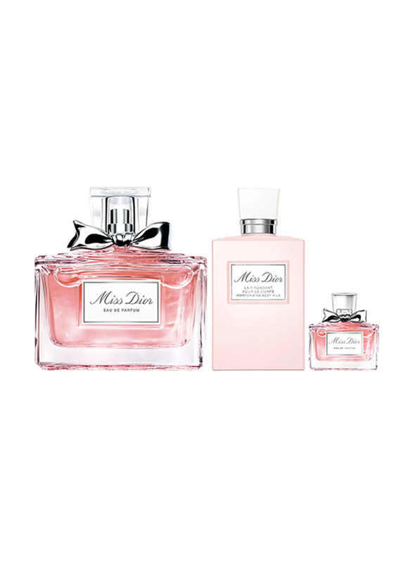 

Christian Dior 3-Piece Miss Dior Gift Set for Women, 100ml EDP Perfume, 5ml Mini EDP Perfume, 75ml Moisturizing Body Milk