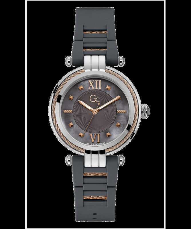 

GC Analog Watch for Women with Silicone Band, Y56006L5MF, Grey-Grey