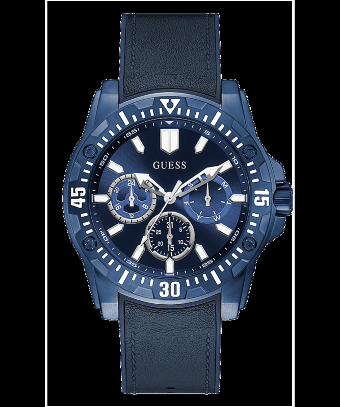 Guess Analog Watch for Men with Silicone Band, GW0054G2, Navy Blue-Blue