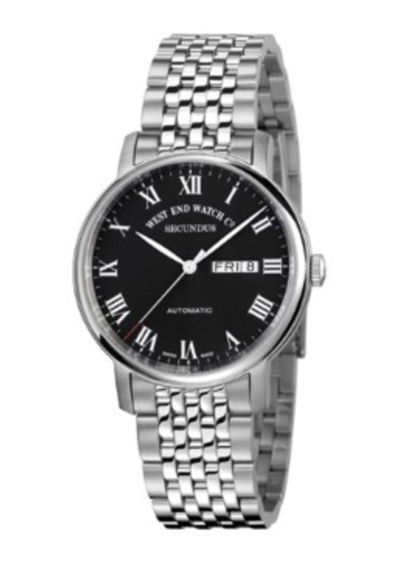 West End Analog Watch for Men with Stainless Steel Band, Water Resistant, 6863.10.3331, Silver-Black