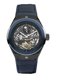 Cerruti 1881 Analog Watch for Men with Leather Band, Water Resistant and Chronograph, CIWGE2207202, Blue-Black