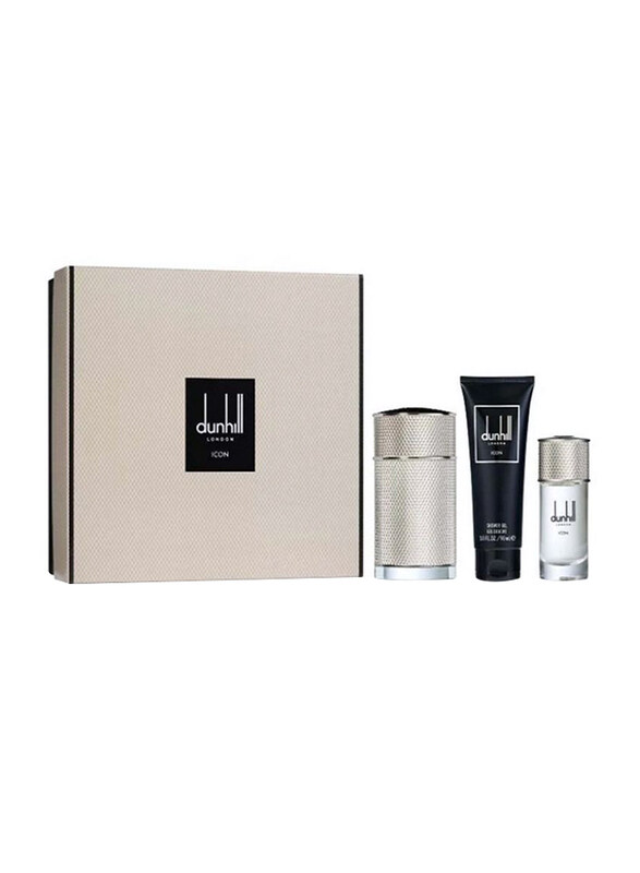 

Dunhill 3-Piece Icon Gift Set for Men, 100ml EDP Perfume, 30ml EDP Perfume, 90ml Body Wash