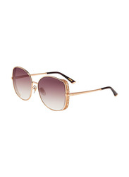 Chopard Butterfly Full Rim Gold Sunglasses for Women, Red Gradient Lens, SCHD48S 59-17 08FC