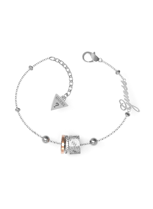 Guess Stainless Steel Chain Bracelet for Women, Jubb01167Jwrhrgs, Silver