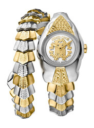 Roberto Cavalli Analog Watch for Women with Stainless Steel Band, RV1L116M00516, Gold/Silver
