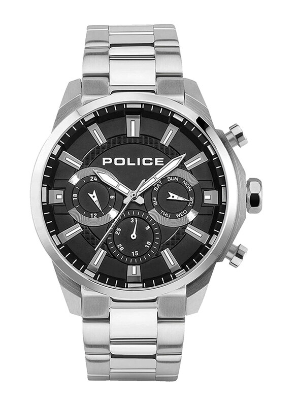 

Police Analog Watch for Men with Stainless Steel Band, Water Resistant, PLPEWJK2204201, Silver-Grey