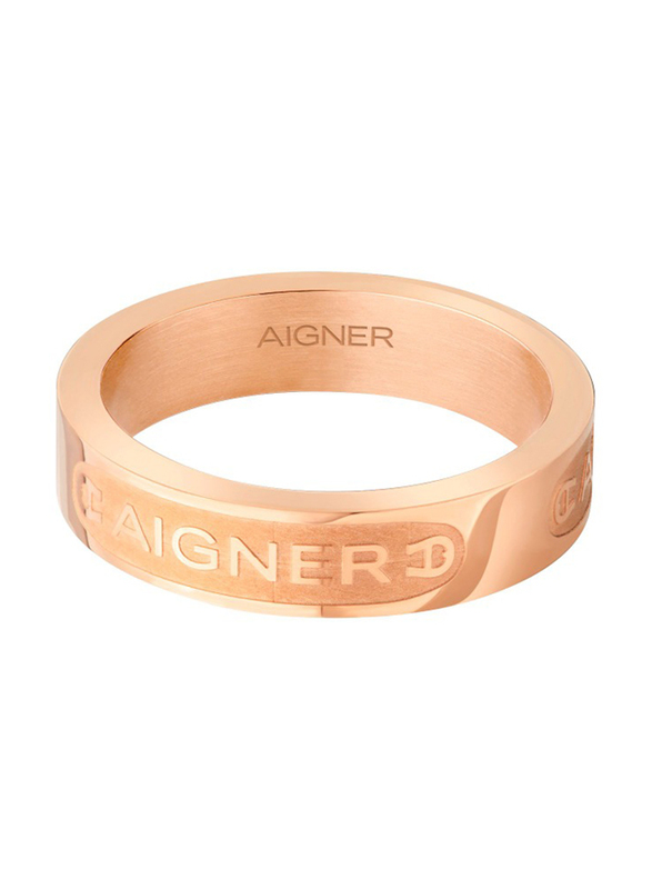 Aigner Fausta Fashion Ring for Women, ARJLF0005223, Size 56, Rose Gold