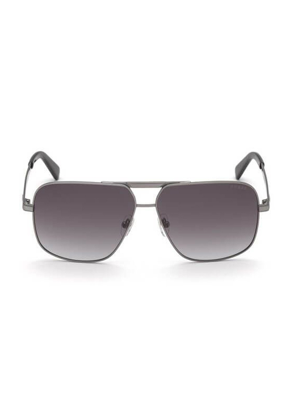 Guess Full Rim Square Dark Grey Sunglasses for Unisex, Grey Lens, GU00026, 08B 61-12