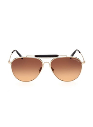 Tom Ford Full-Rim Pilot Gold Sunglasses For Men, Brown Lens, TF995 32E, 59/14