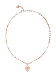 Guess Falling in love Heart Pendant Necklace for Women, Rose Gold
