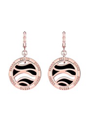 Guess Rose Gold Plated Retro Revival Dangle Earrings For Women