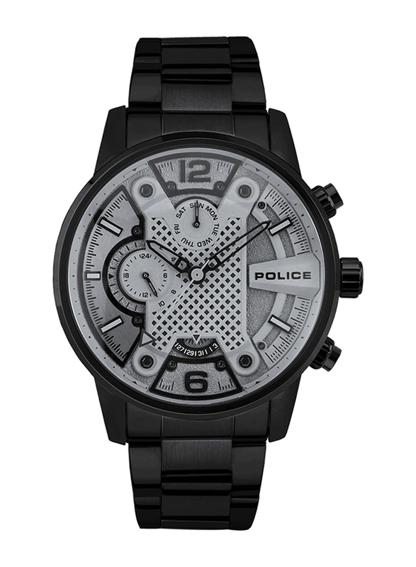 Police Analog Watch for Men with Stainless Steel Band, Water Resistant, PEWJK2203304, Black