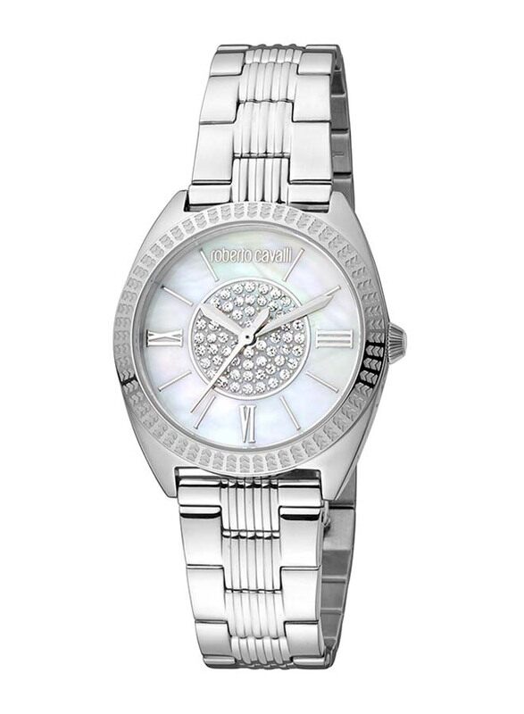 

Roberto Cavalli Analog Watch for Women with Stainless Steel Band, Water Resistant, RC5L022M0045, Silver-White